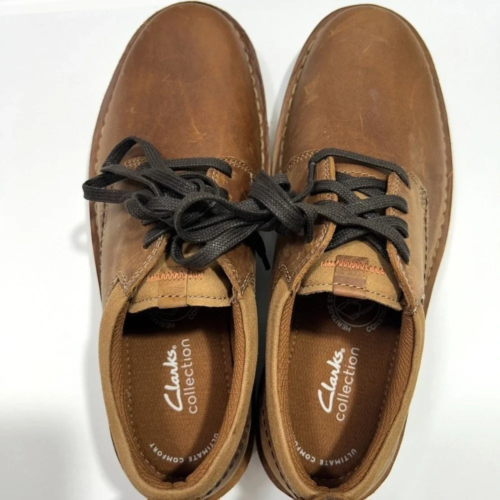 Clarks Eastridge Leather Low Oxford‎ Men's Light Brown US 7W